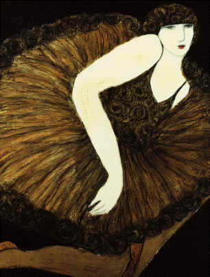 Dancer In Gold Paisley by artist Cynthia Markert